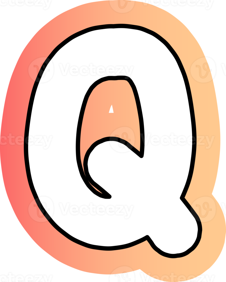 cute letter hand draw alphabet png