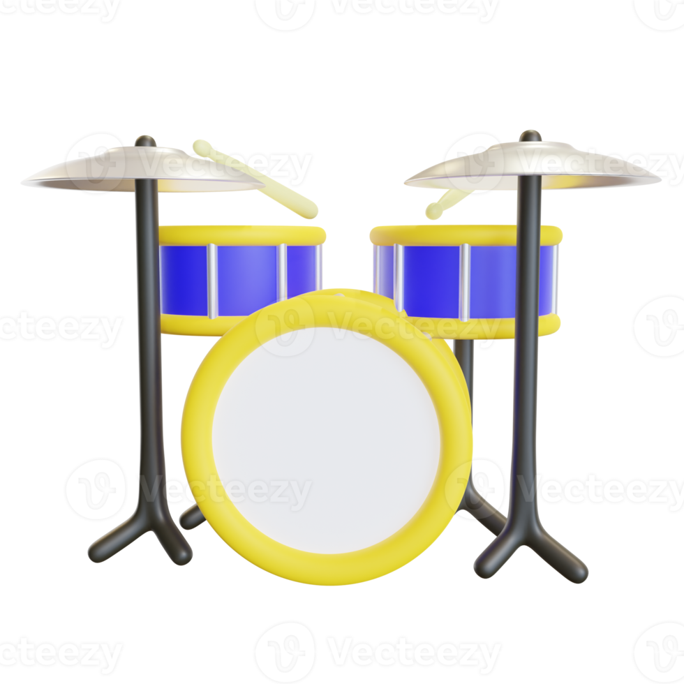 conjunto de bateria ícone 3d png