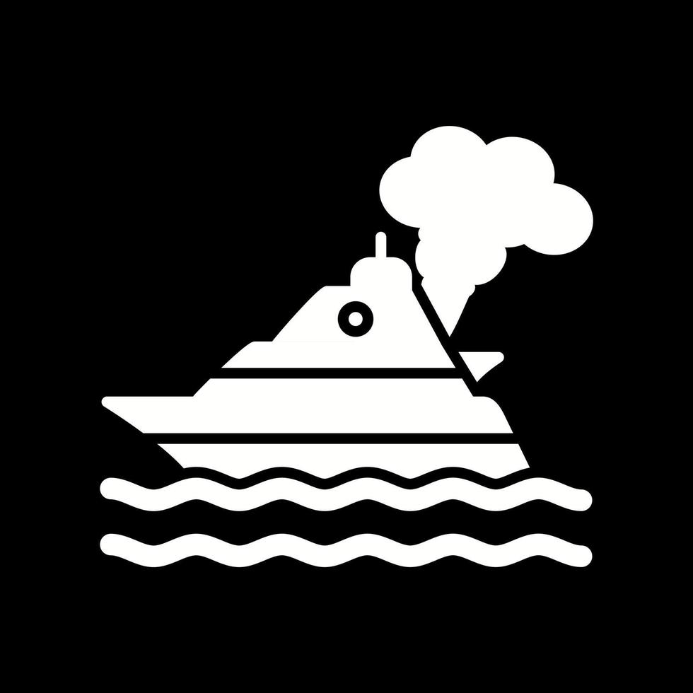 icono de vector de contaminación de barco