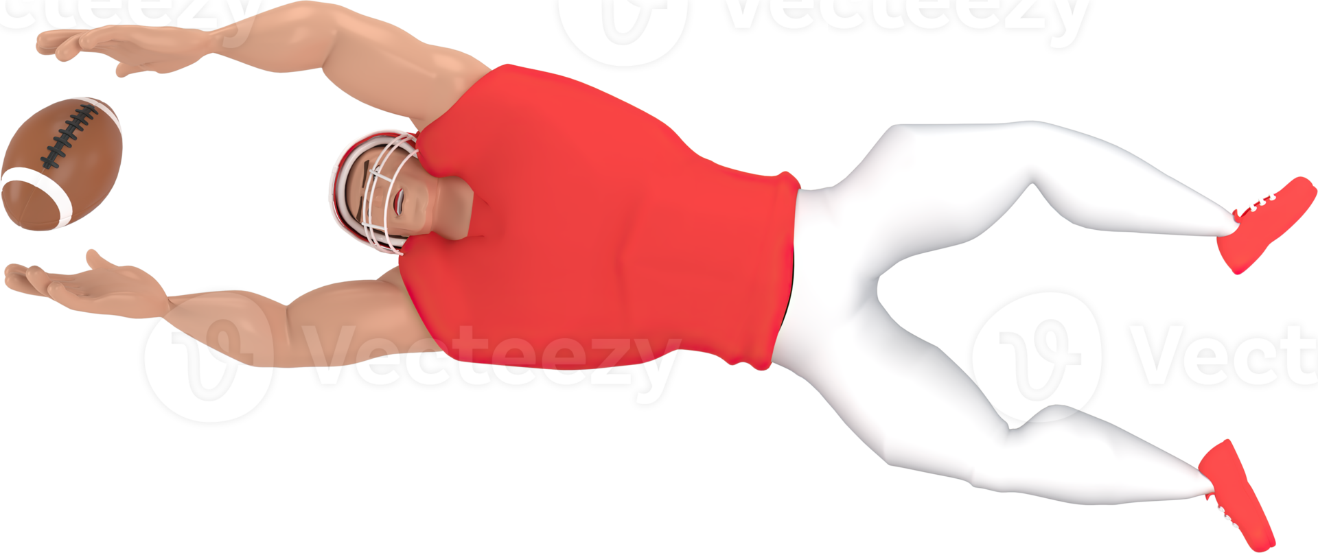 3d rendering of  american football players. png