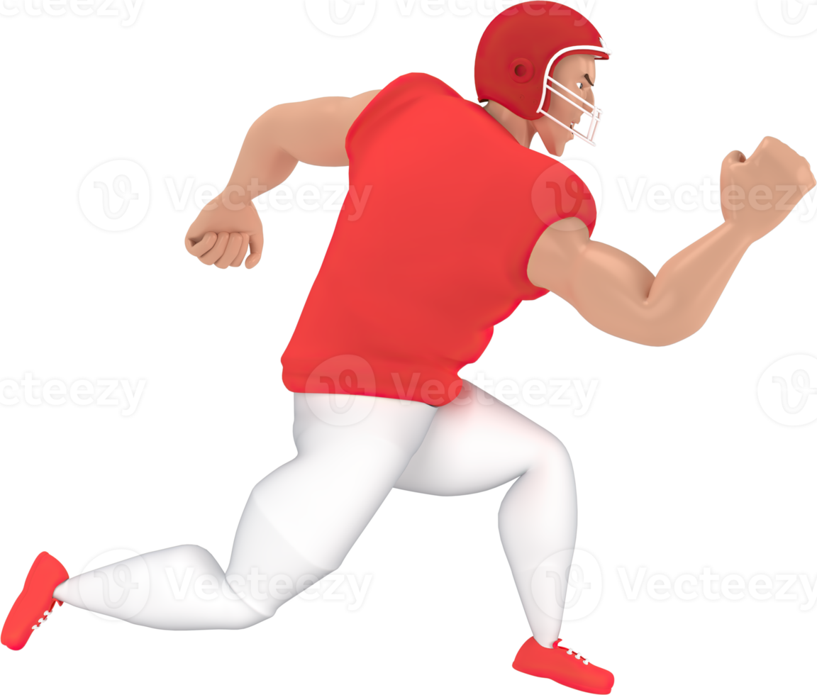 3d rendering of  american football players. png