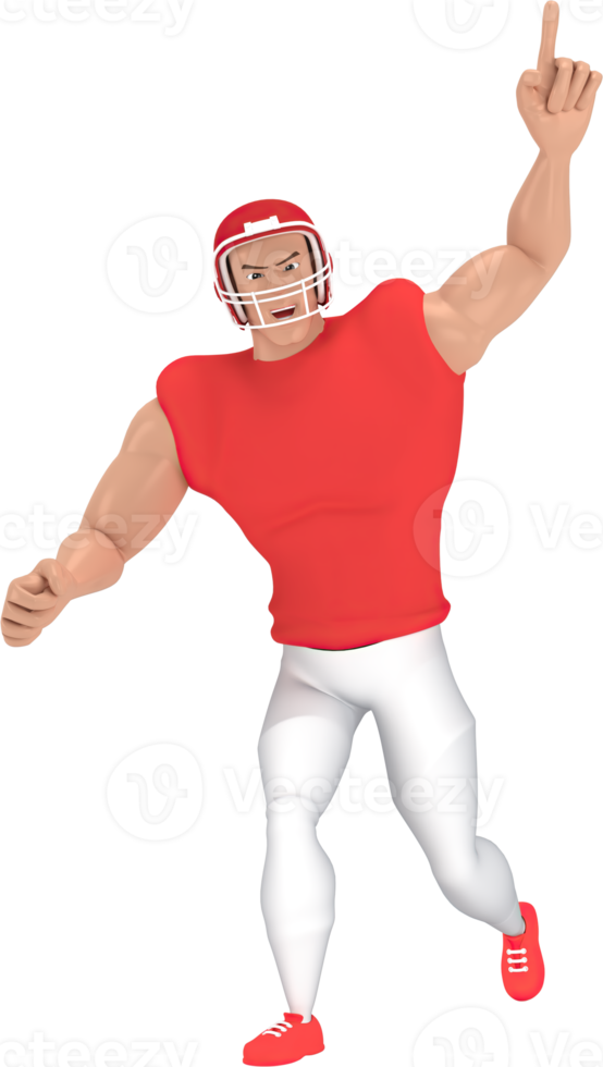 3d rendering of  american football players. png