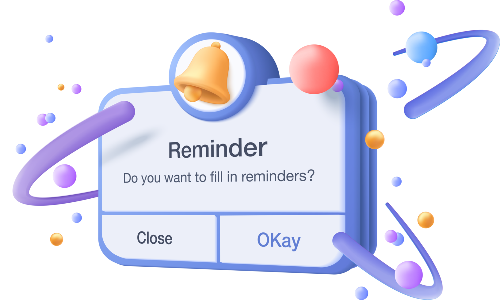 3D reminder in calendar. notifications page with floating elements. Alert for business planning ,events, reminder and timetable in background. 3d vector bell render on calendar png