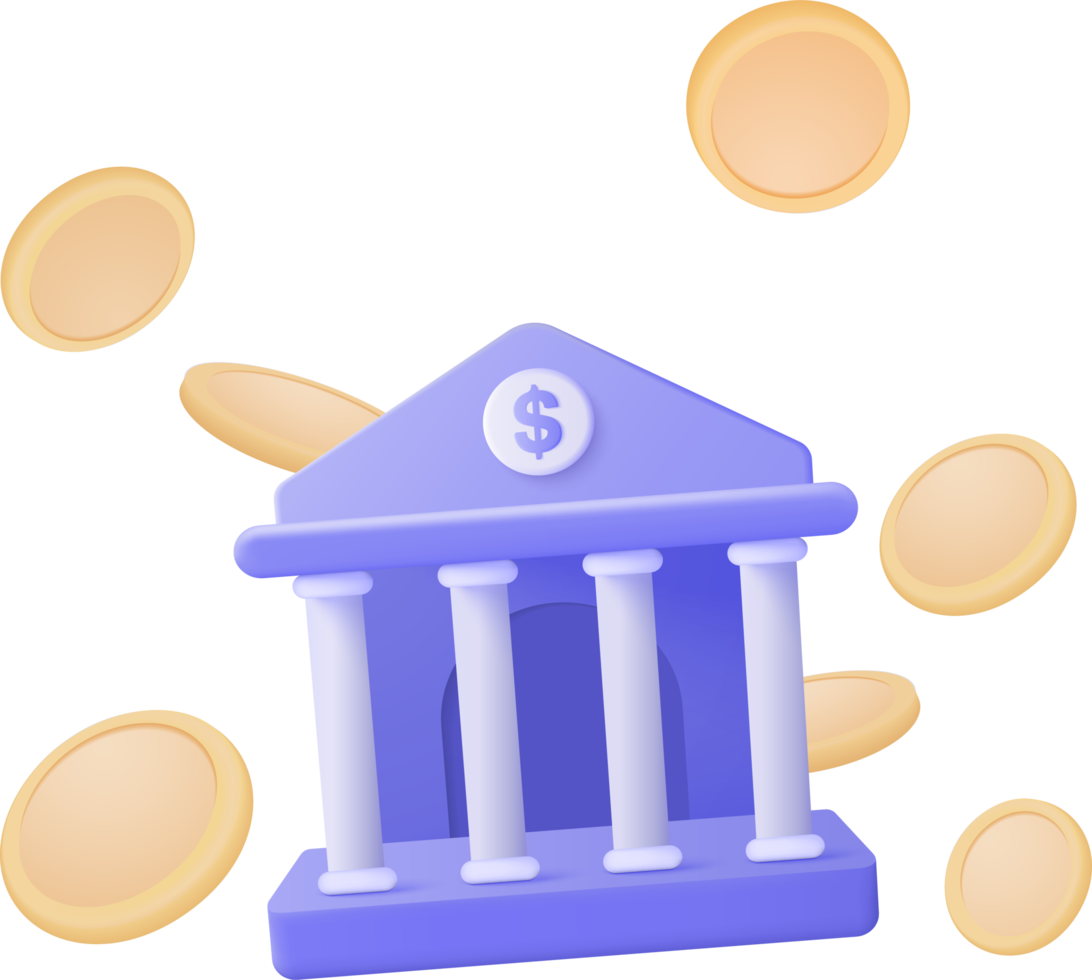 Ideia de negócio 3D para dinheiro, conceito financeiro bancário png