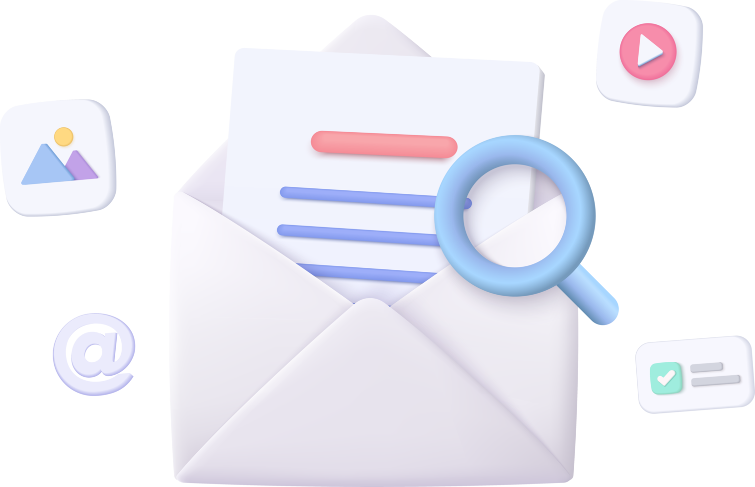 icône d'enveloppe de courrier 3d avec nouveau message de notification png