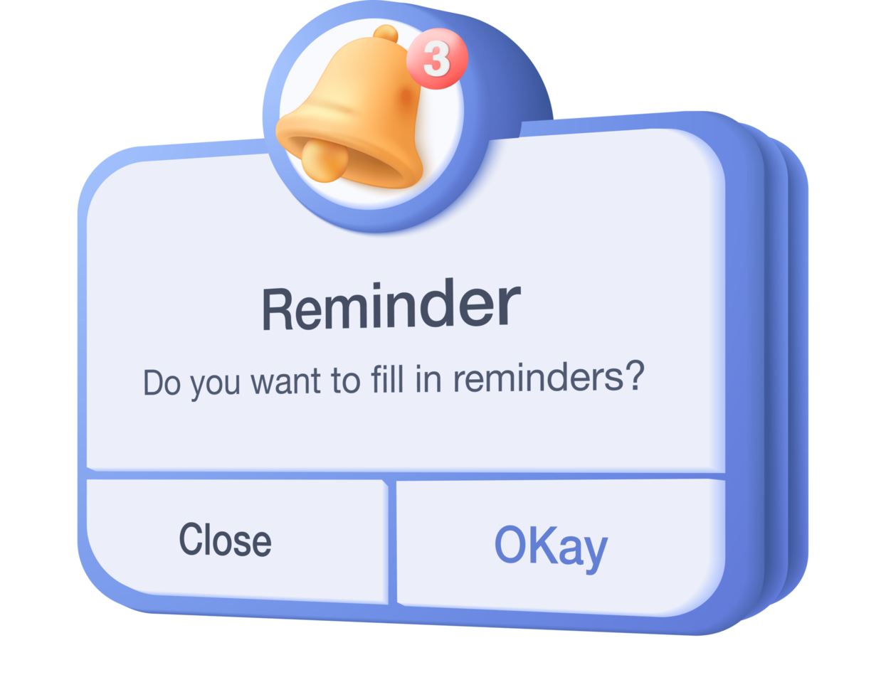 3D reminder in calendar. notifications page with floating elements. Alert for business planning ,events, reminder and timetable in background. 3d vector bell render on calendar png