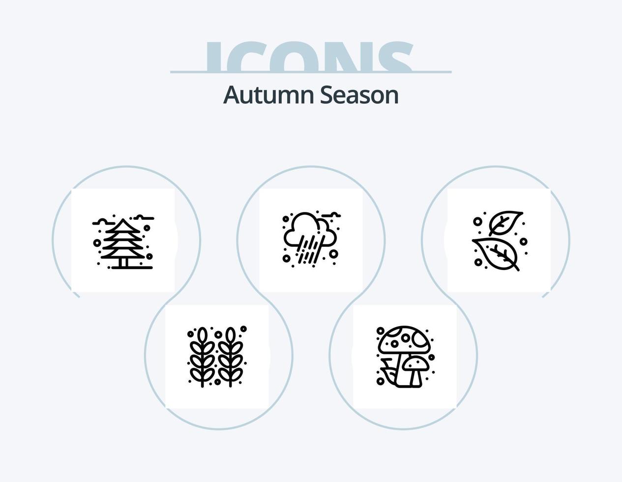 paquete de iconos de línea de otoño 5 diseño de iconos. caer. acción de gracias. otoño. girasol. otoño vector