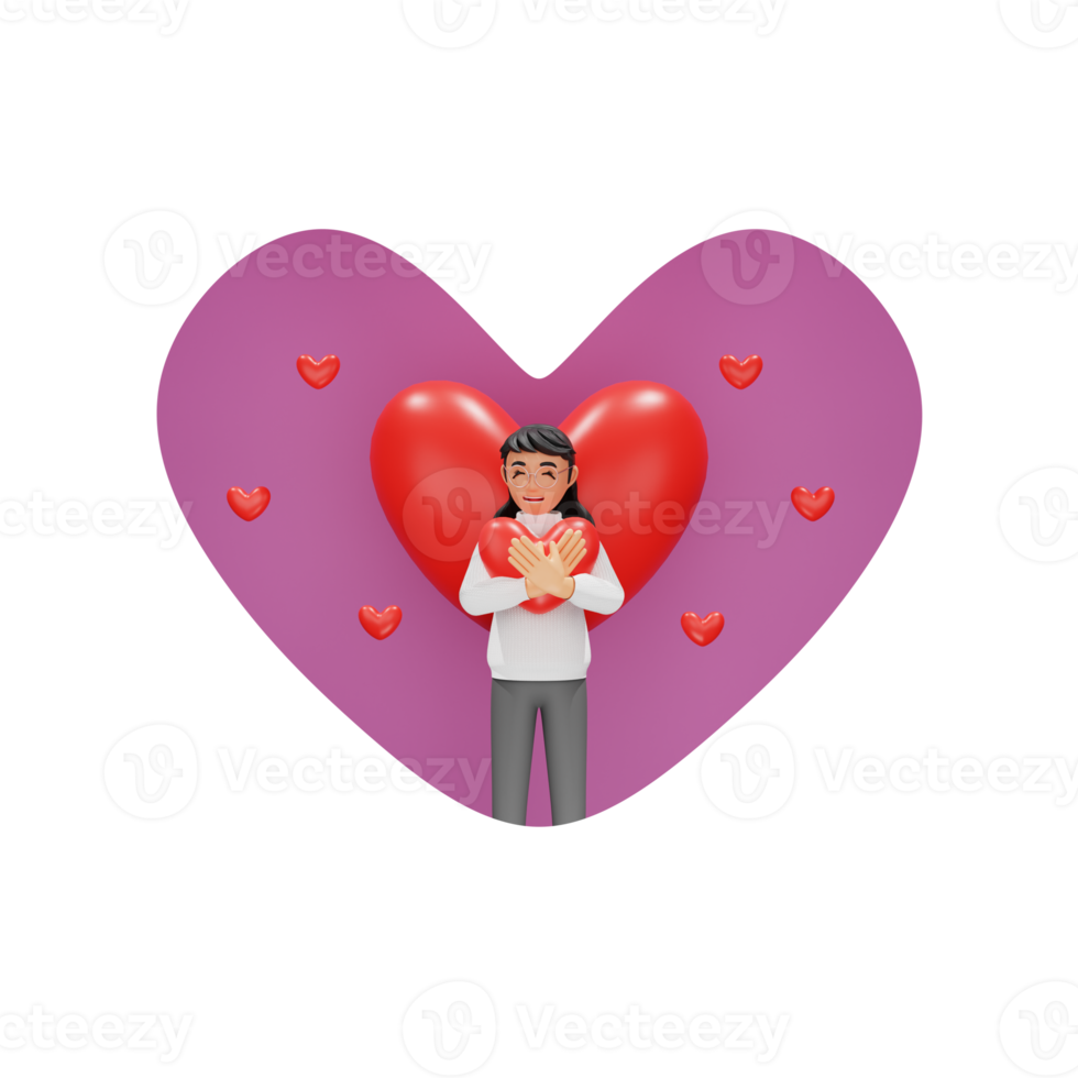 Self love 3D character illustration png