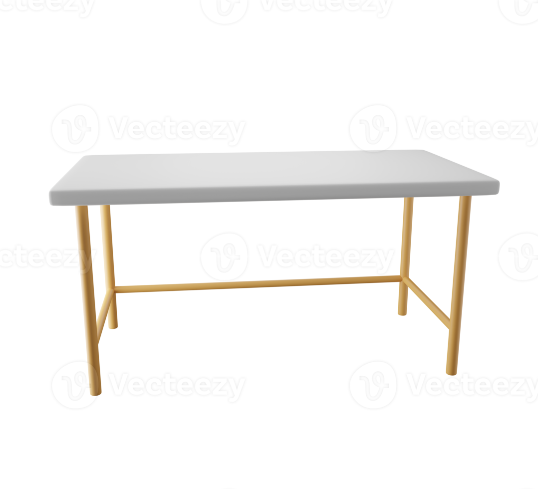 3D white table. 3D rendering png