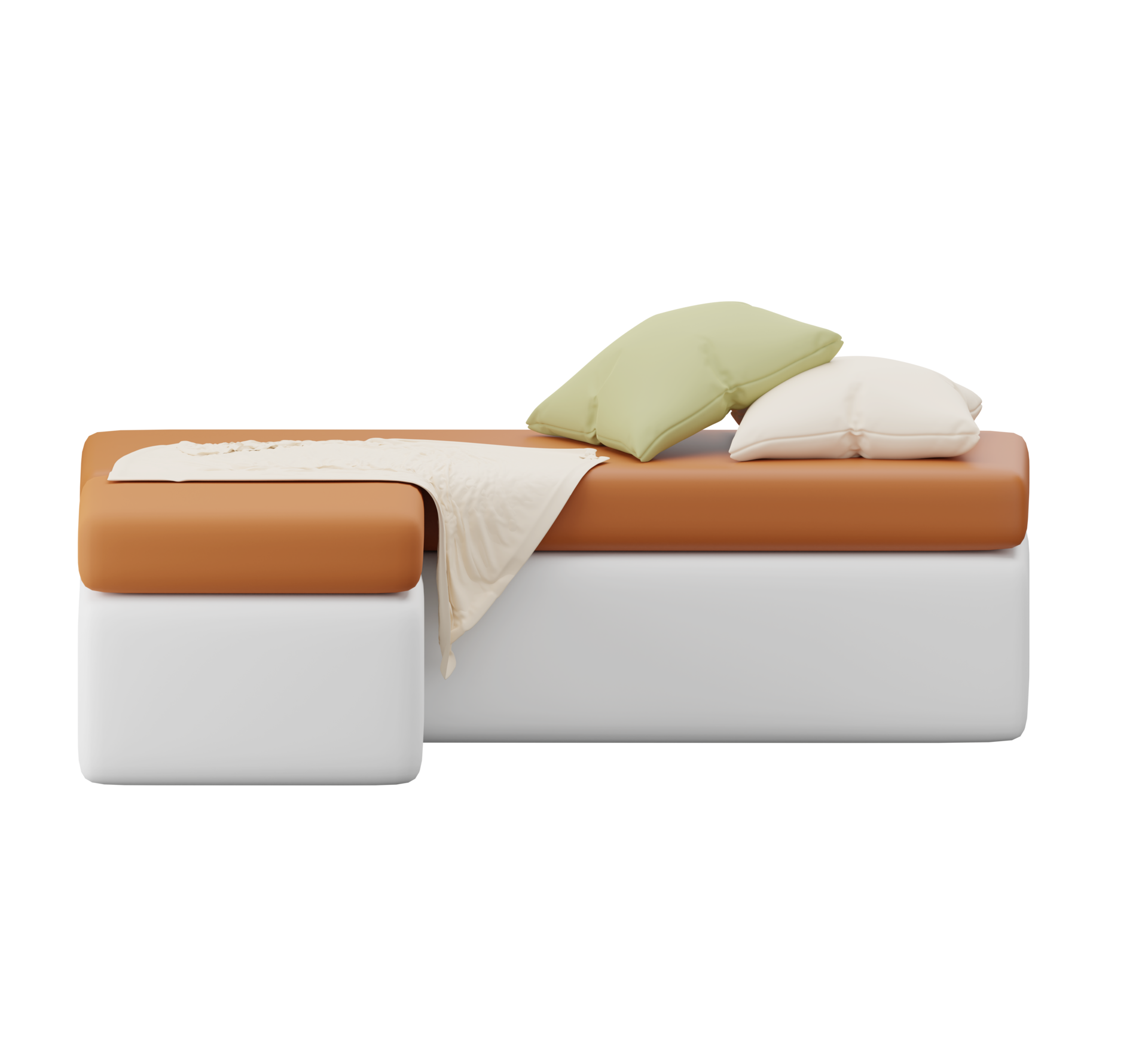 3D sofa with pillow. minimal furniture for the home. 3D rendering