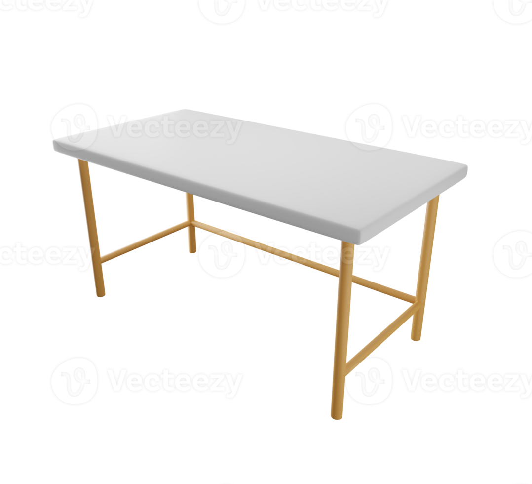 3D 3D white table. 3D rendering png