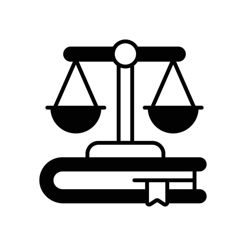 Balance scale vector glyph icon style illustration. EPS 10 file