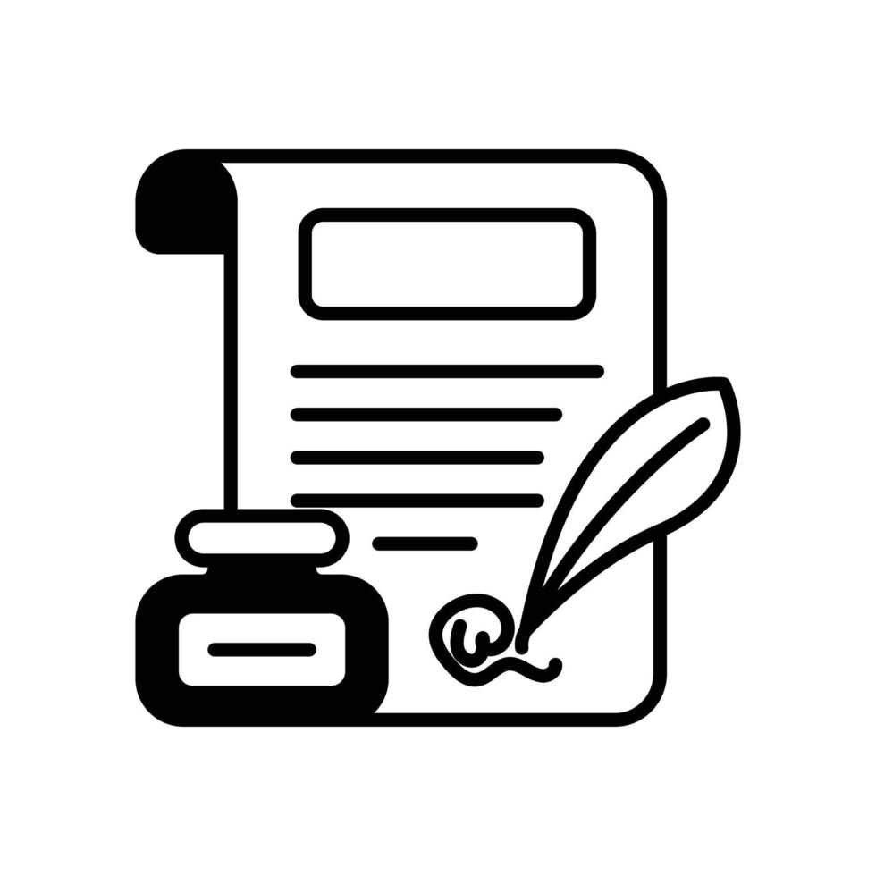 legal paper  vector glyph icon style illustration. EPS 10 file