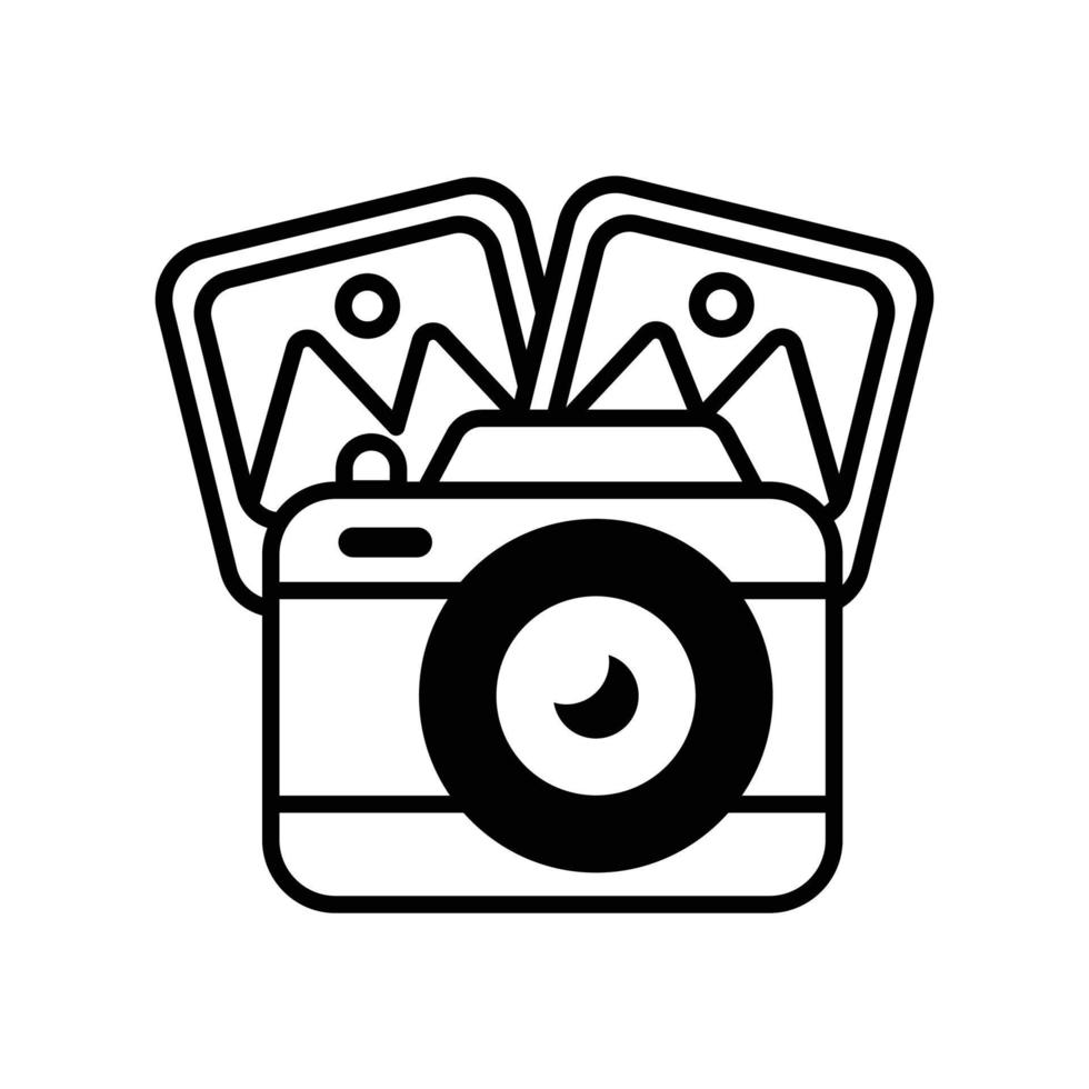 Photo vector glyph icon style illustration. EPS 10 file