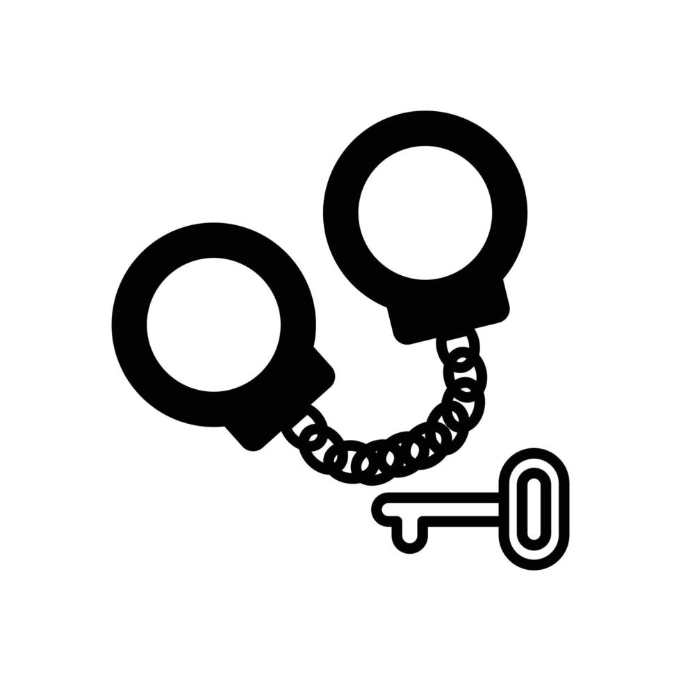 Handcuffs vector glyph icon style illustration. EPS 10 file