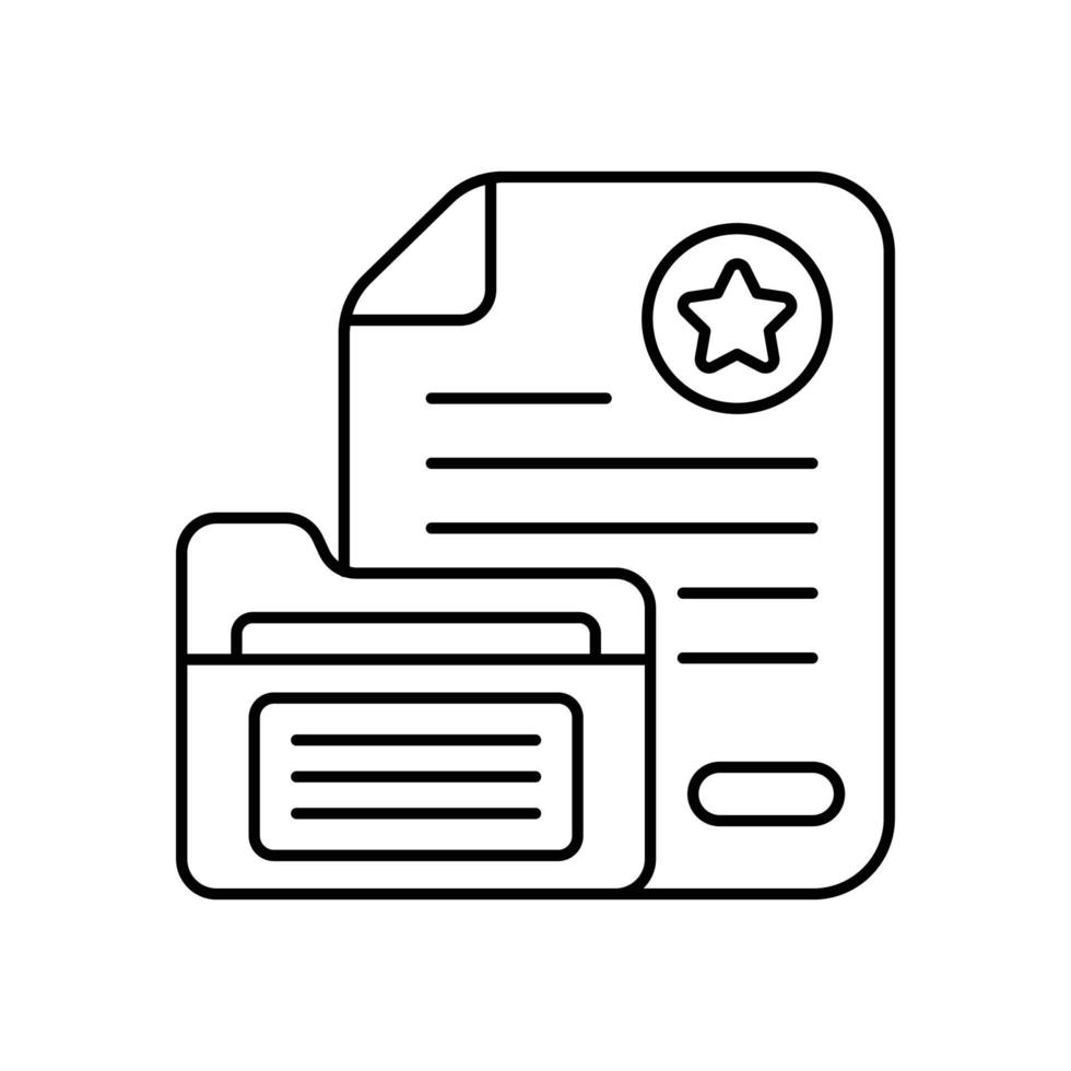 Document vector Line  icon style illustration. EPS 10 file