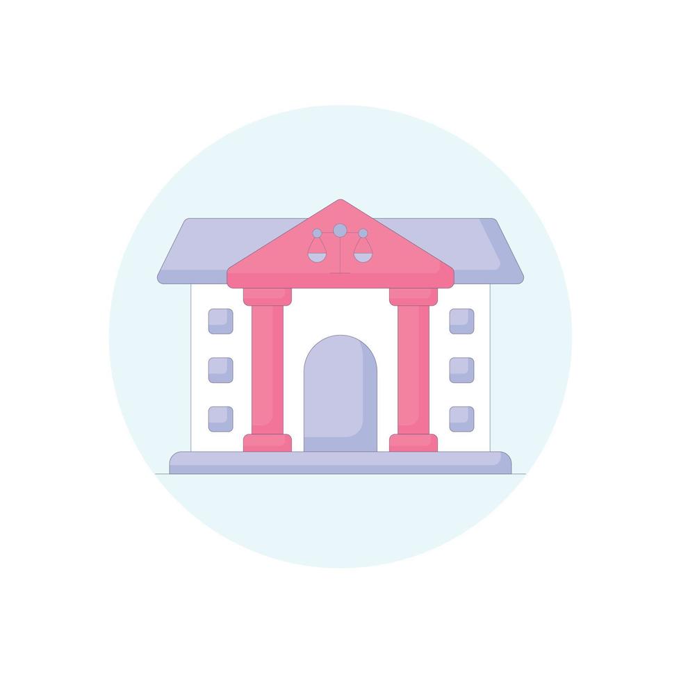 Courthouse vector With Background icon style illustration. EPS 10 file