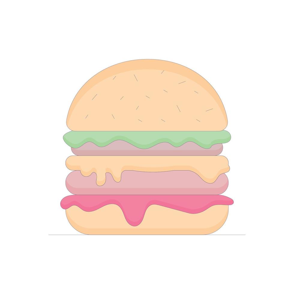 Burger Vector Icon Without Background Style Illustration. EPS 10 File