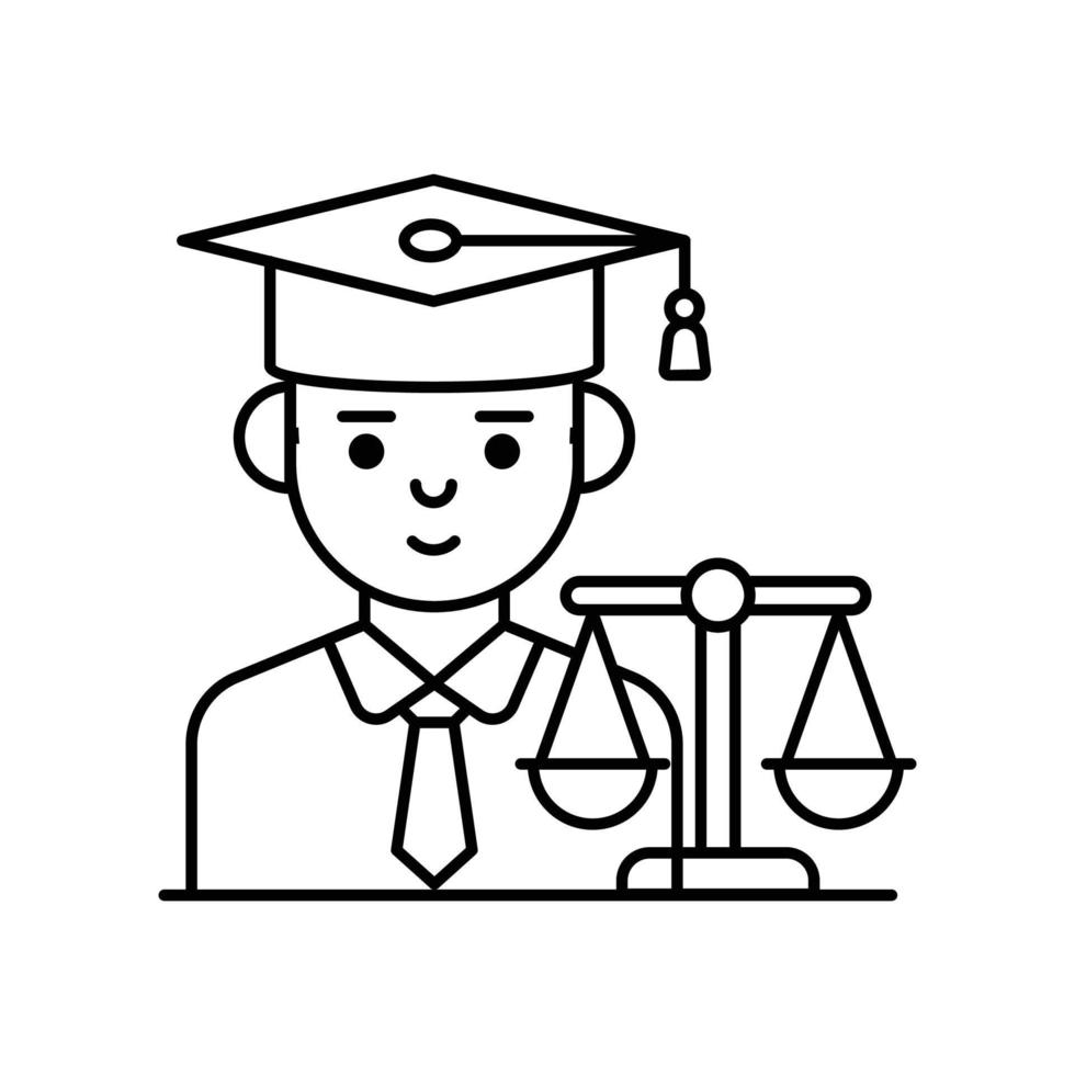 Lawyer vector Line  icon style illustration. EPS 10 file