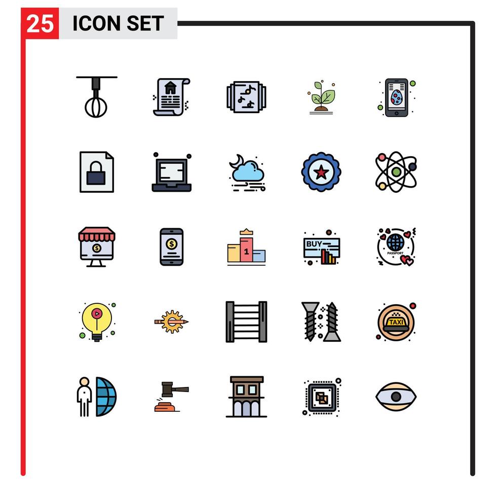 paquete de iconos de vector de stock de 25 signos y símbolos de línea para el éxito de la recolección de óvulos crecer elementos de diseño de vector editables