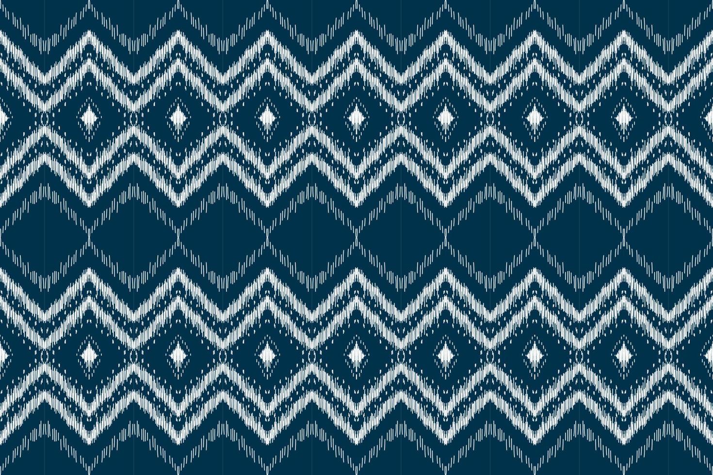 patrón étnico ikat sin costuras en tribal. estampado de adornos étnicos geométricos aztecas. estilo de patrón ikat. vector