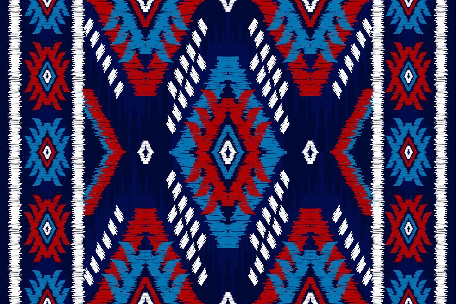 Ethnic ikat seamless pattern in tribal. Aztec geometric ethnic ornament print. Ikat pattern style. vector