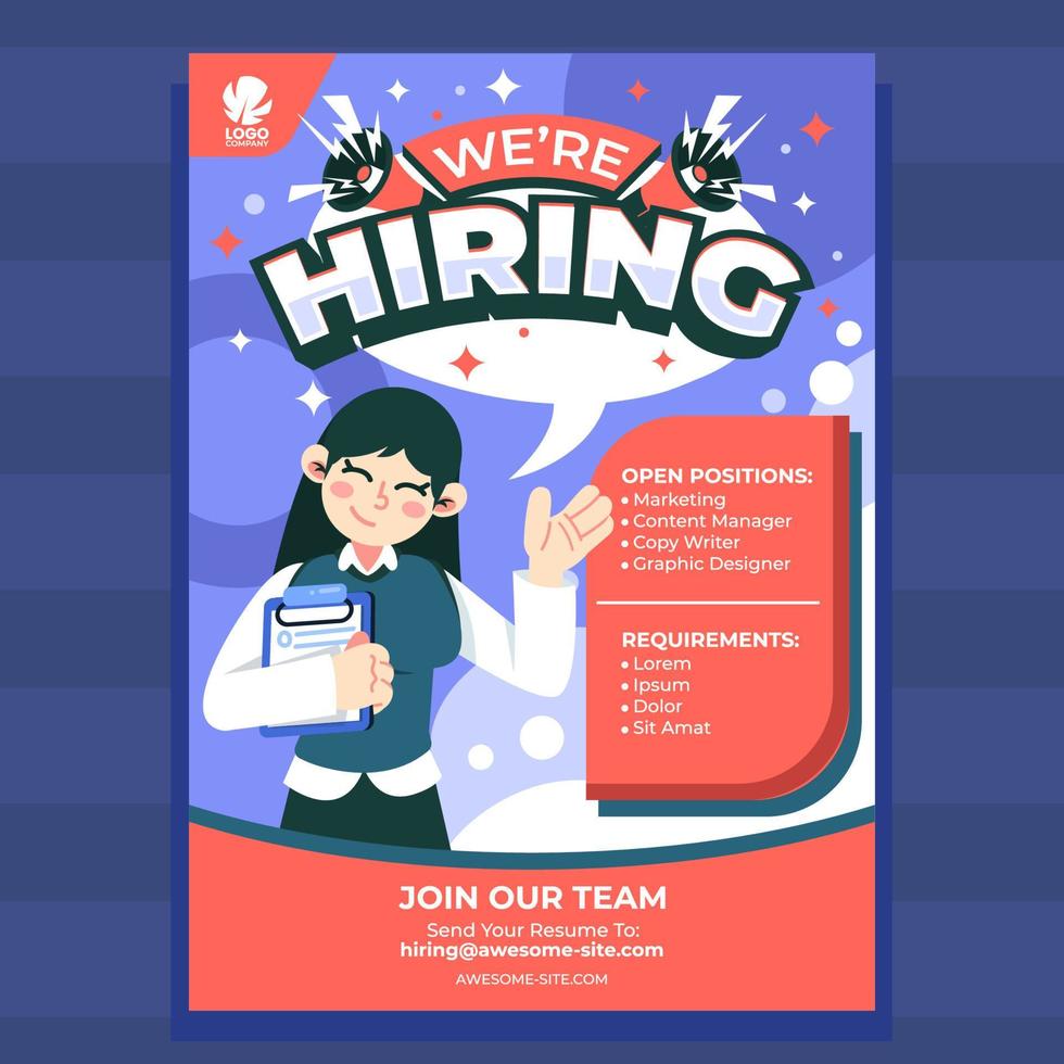 We Are Hiring Join Our Team Poster vector