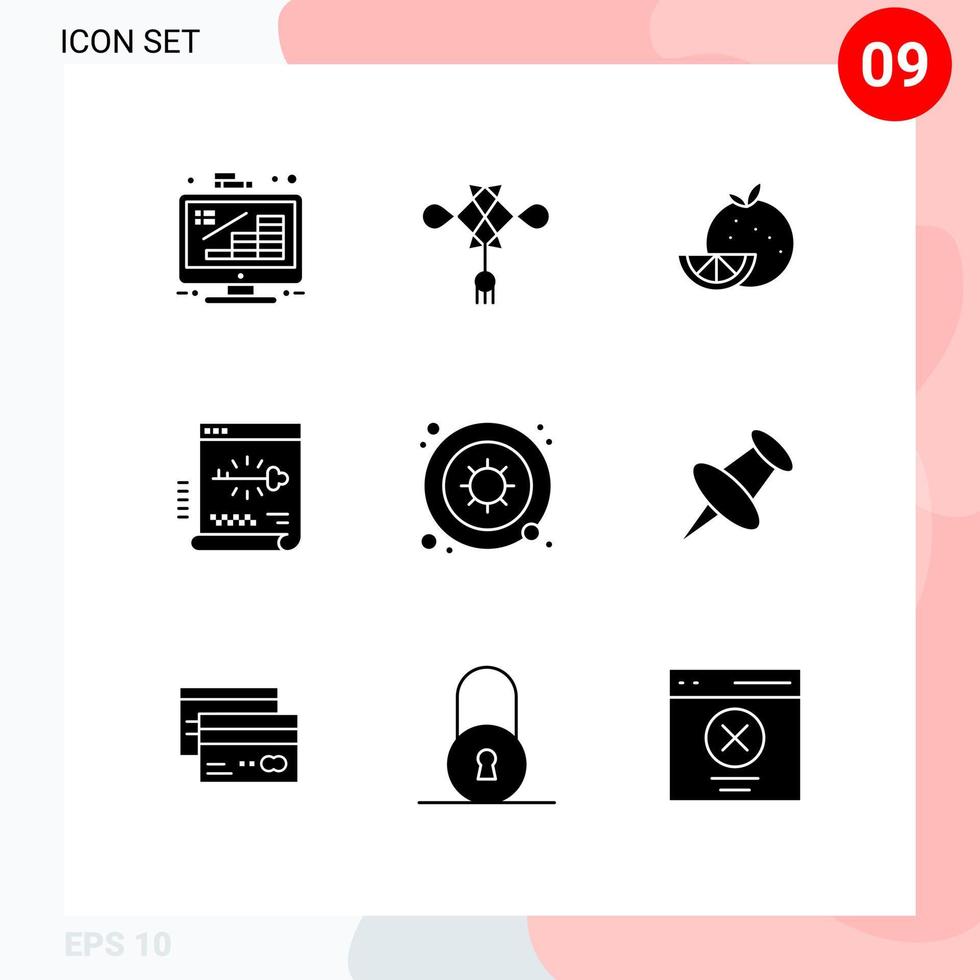 9 Creative Icons Modern Signs and Symbols of password login decoration secure mardi gras Editable Vector Design Elements