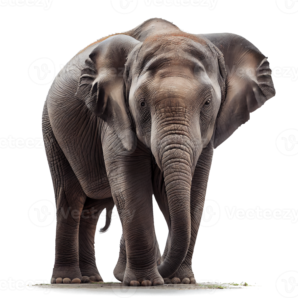 visage droit d'éléphant sur fond transparent png