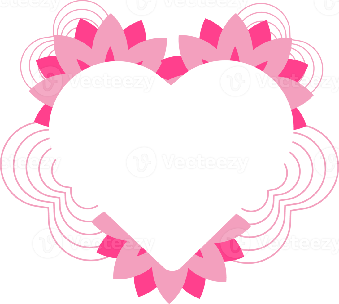 romantic abstract heart love ornament design png