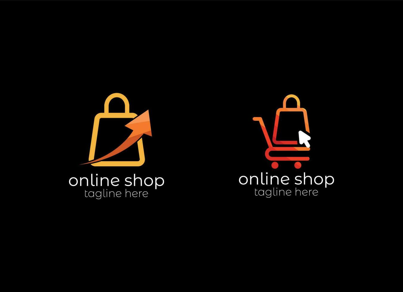 Online Shop Logo designs Template. Illustration vector graphic of shopping cart and shop bag