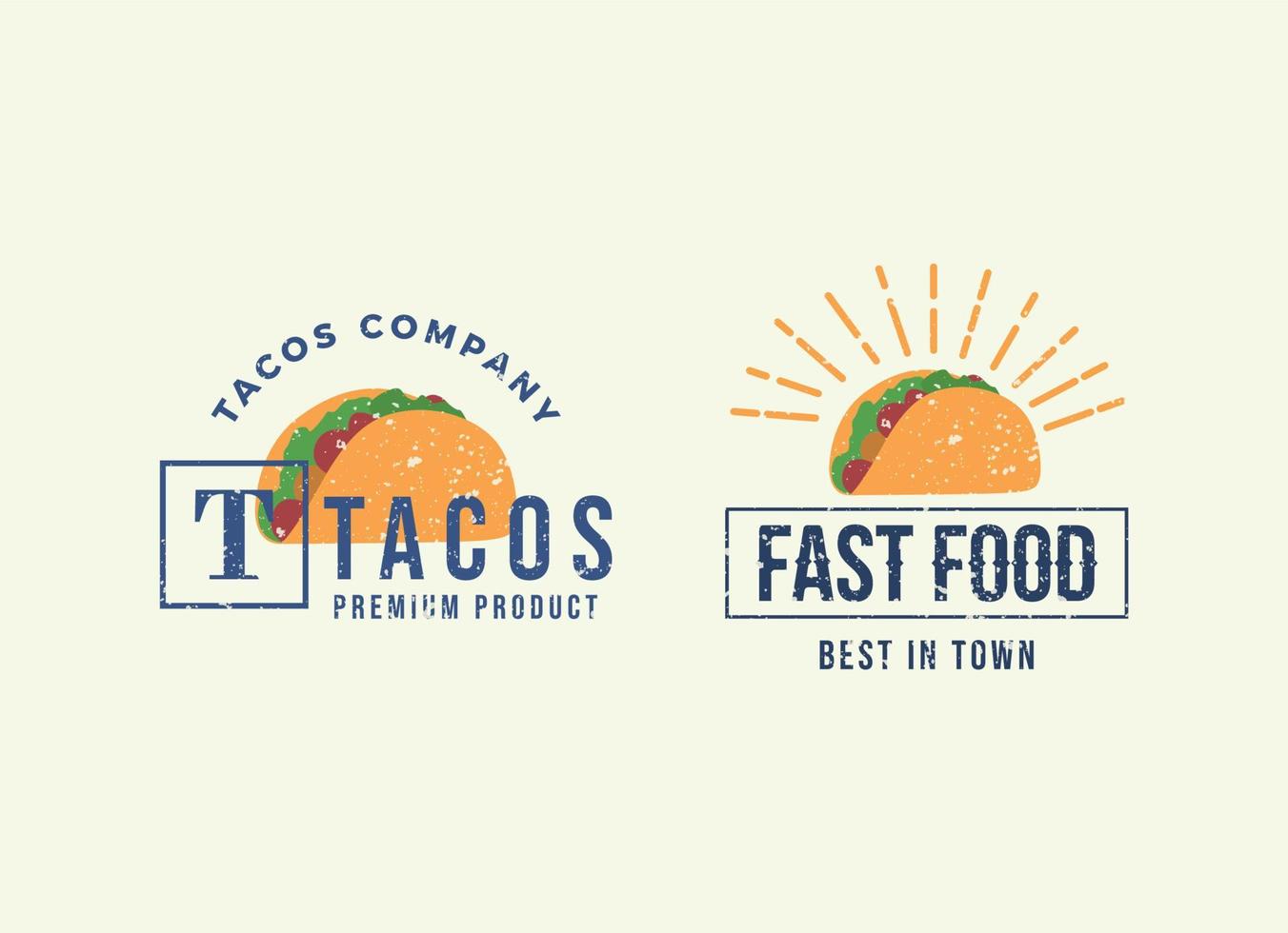 Ilustración de vector de diseño de logotipo de tacos. bueno para el menú del restaurante y la insignia del café.