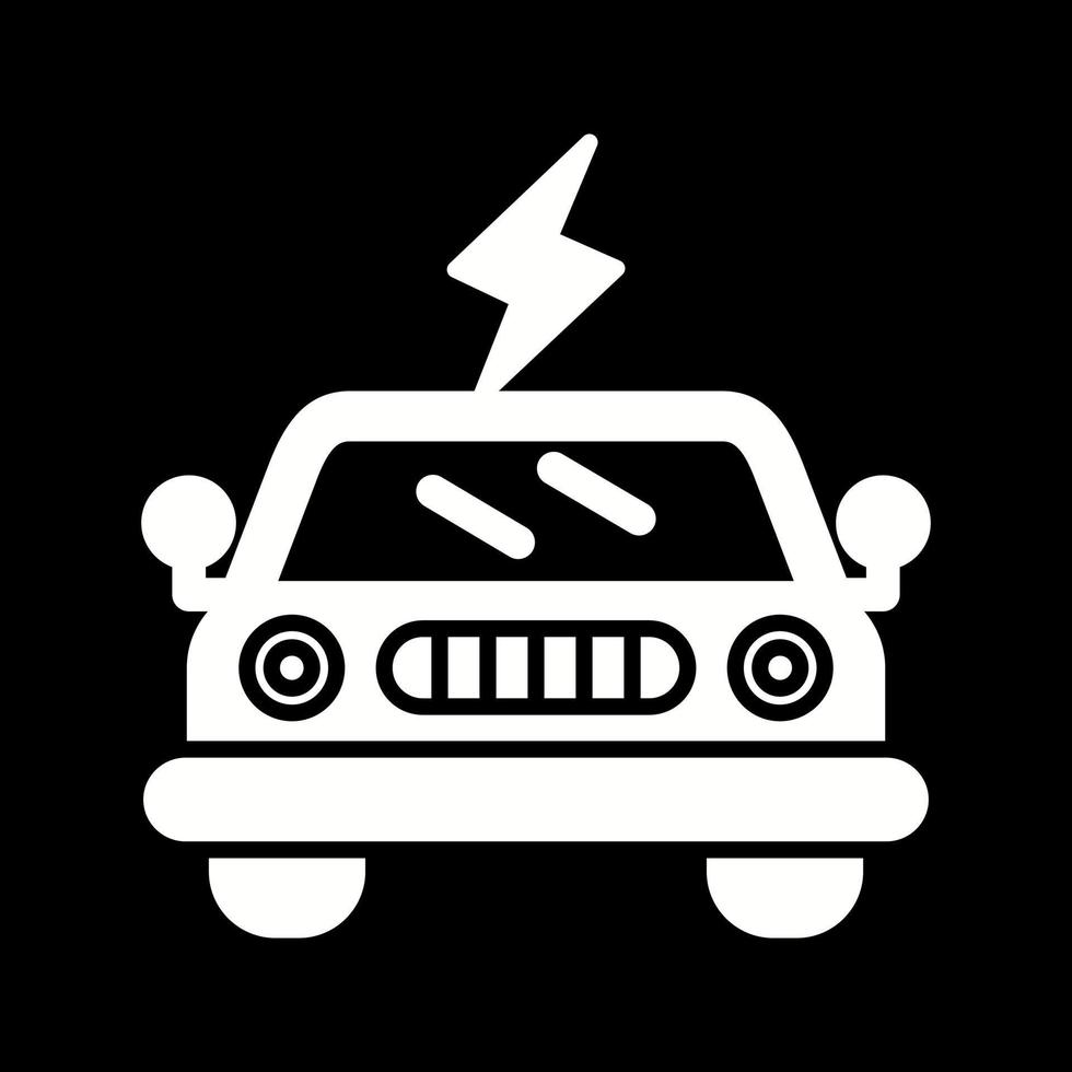 icono de vector de coche eléctrico