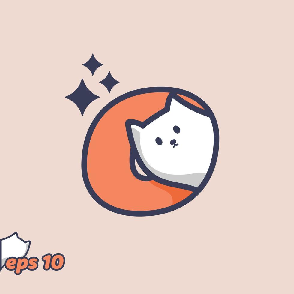 Peeking Cat Alphabet O vector