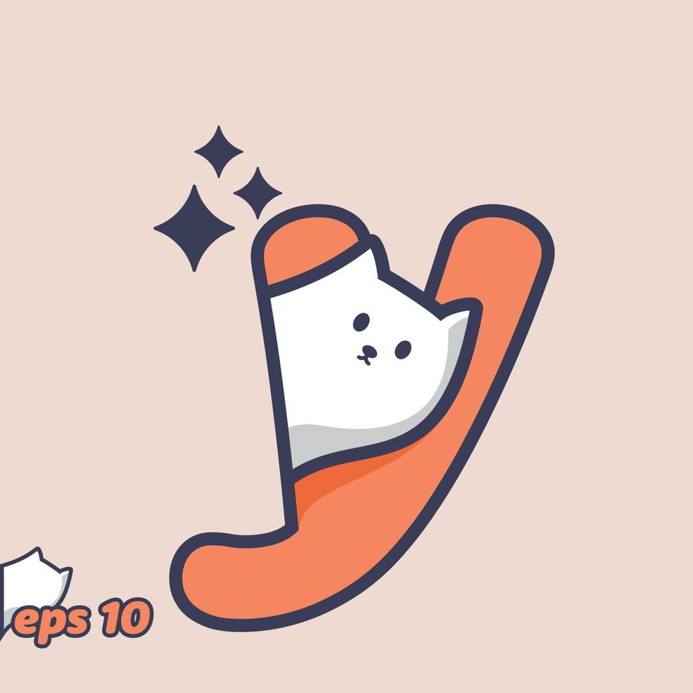 Peeking Cat Alphabet Y vector