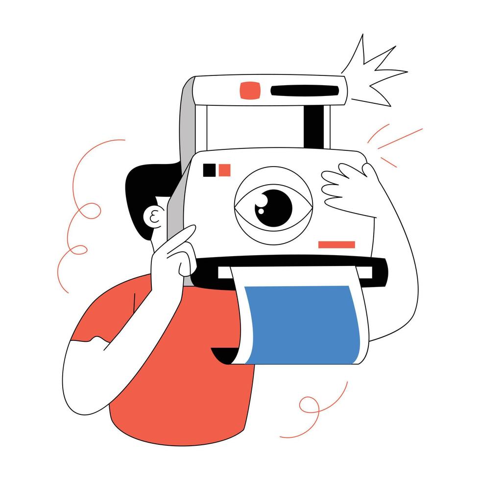 Trendy Taking Picture vector