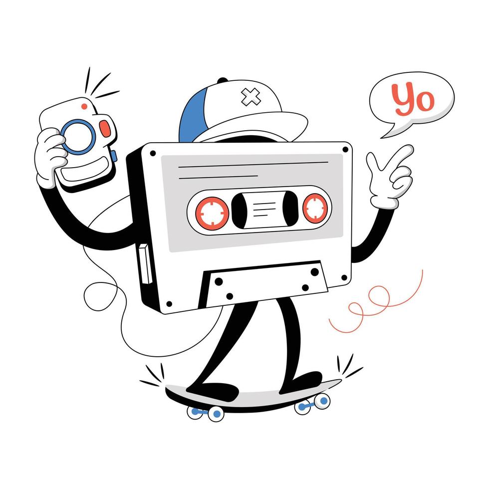 Trendy Video Cassette vector