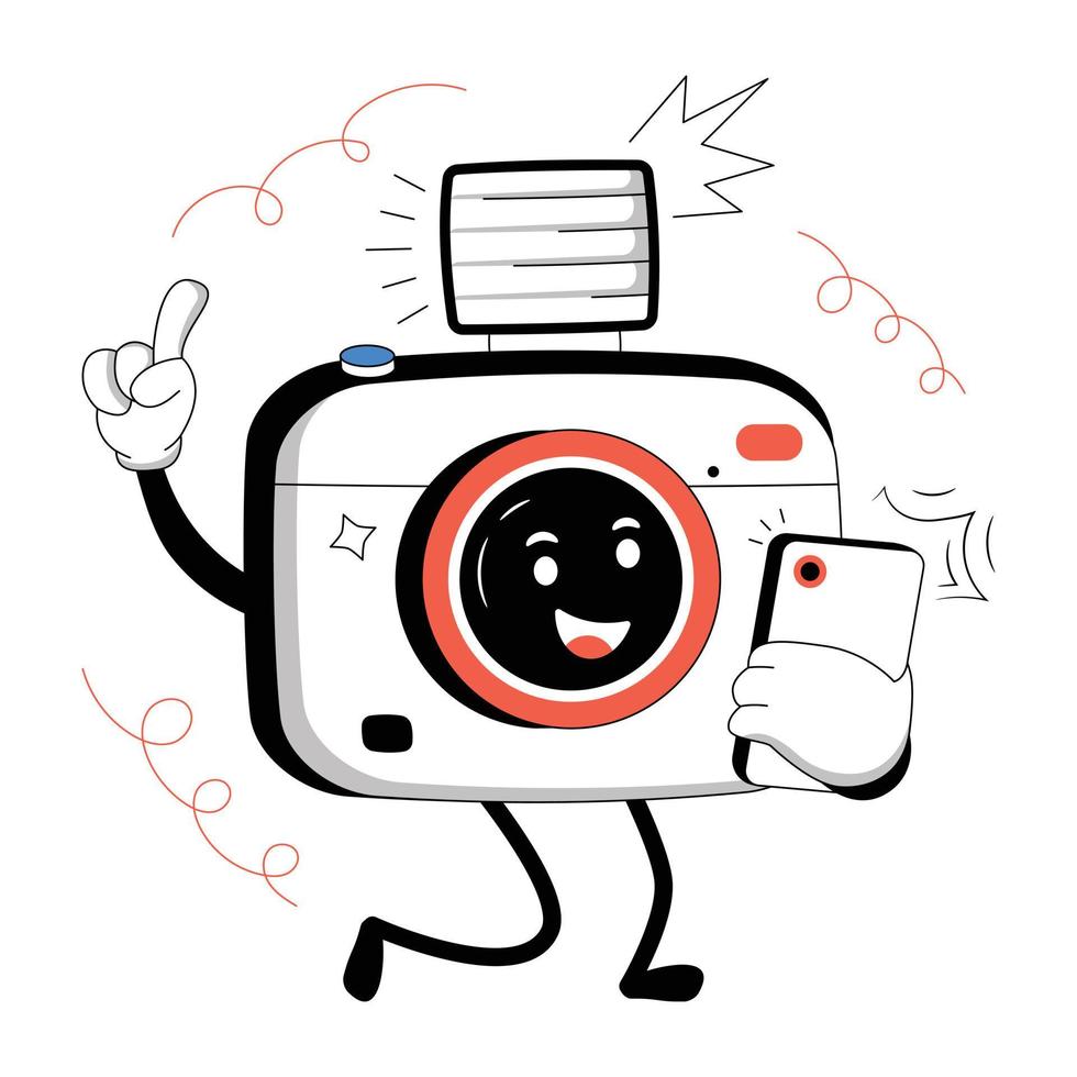 Trendy  Mobile Camera vector