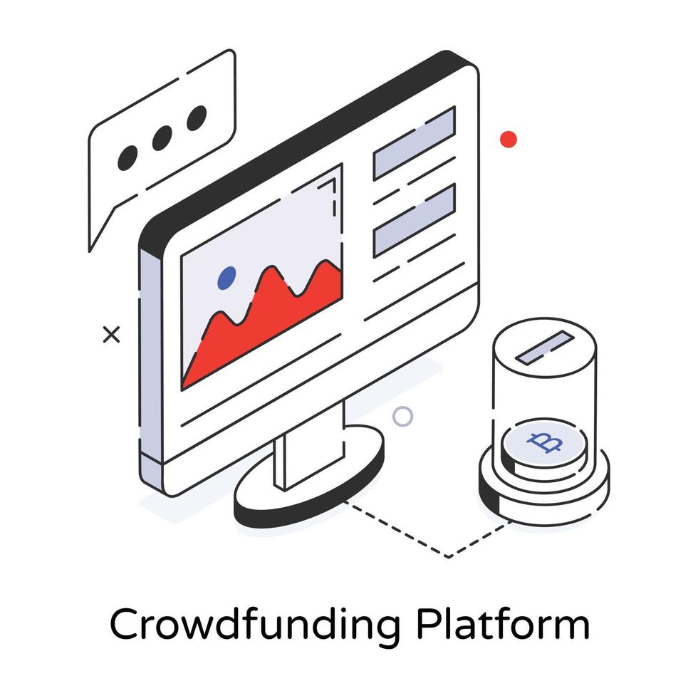 Trendy Crowdfunding Platform vector