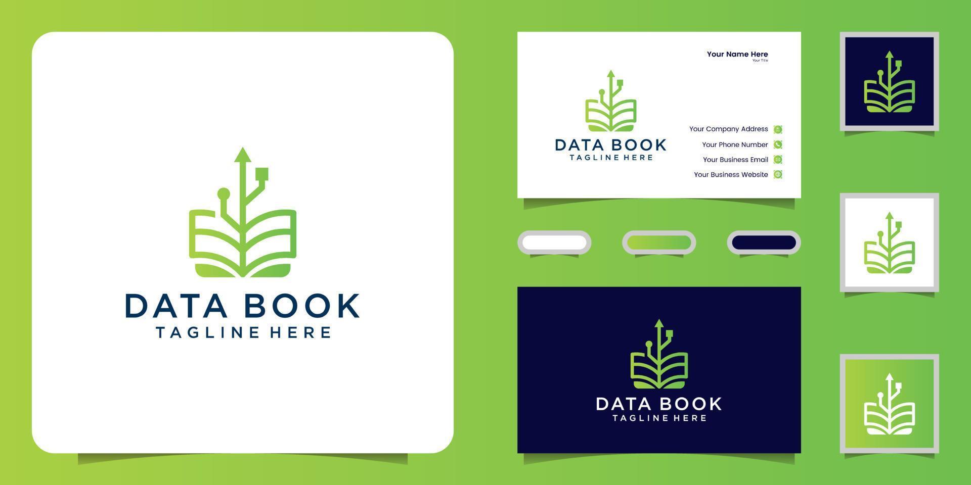 technology book design logo and business card inspiration vector