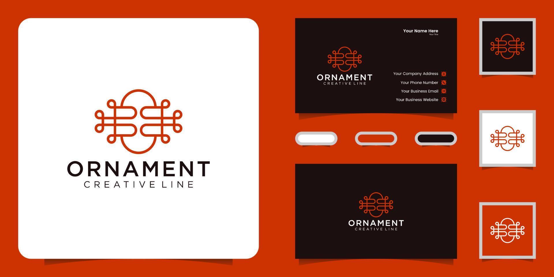 inspiración de diseño de logotipo de adorno minimalista y tarjetas de visita vector
