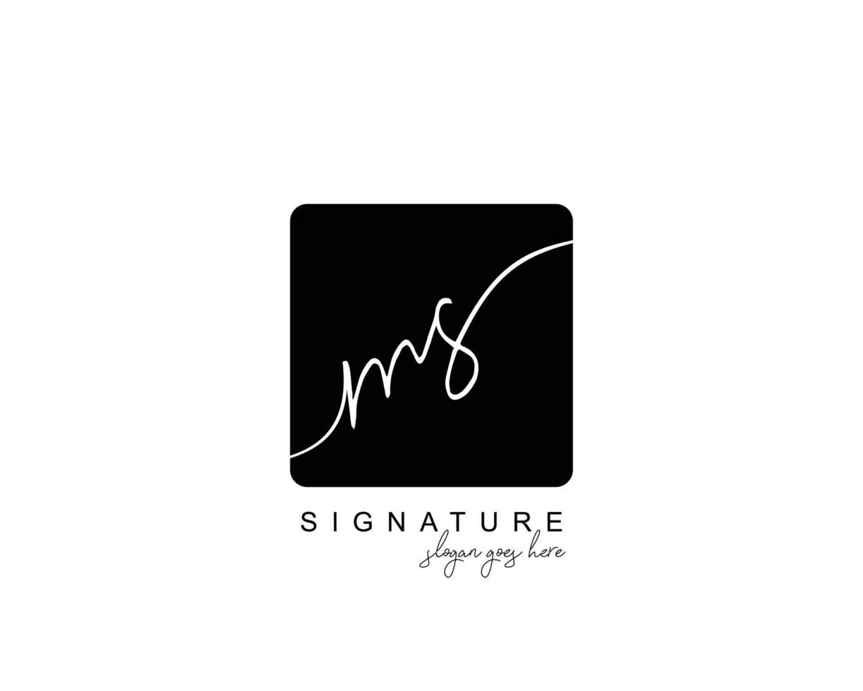 Initial MS beauty monogram and elegant logo design, handwriting logo of initial signature, wedding, fashion, floral and botanical with creative template. vector