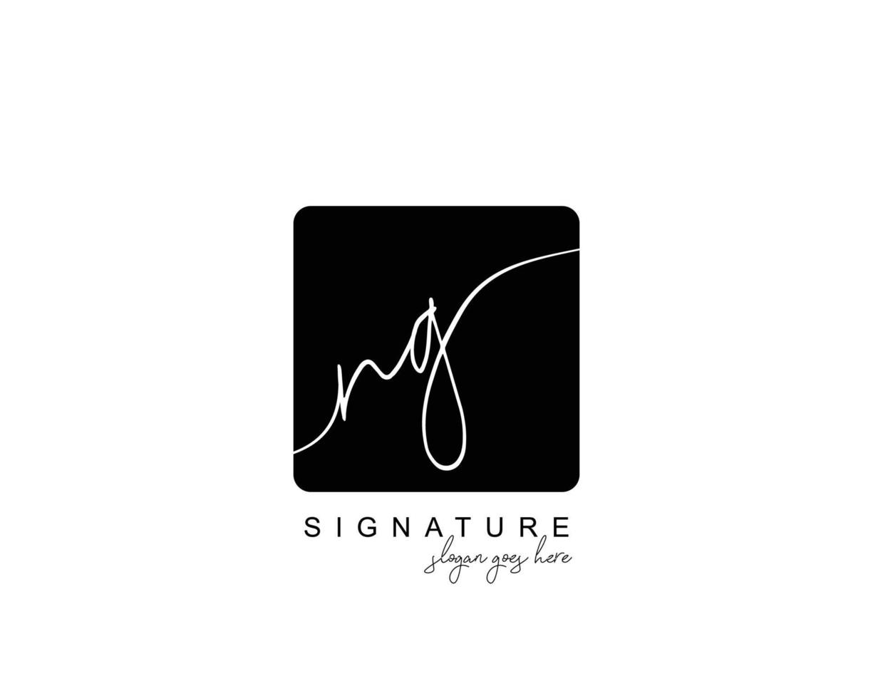 Initial NG beauty monogram and elegant logo design, handwriting logo of initial signature, wedding, fashion, floral and botanical with creative template. vector