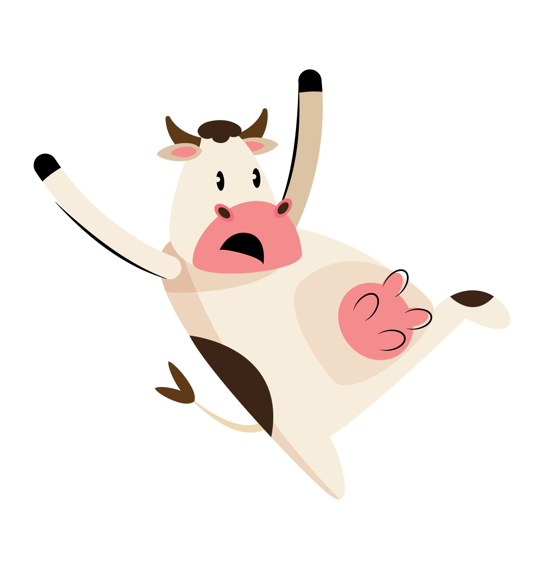 Free black and white cow cartoon character 17221464 PNG with Transparent  Background