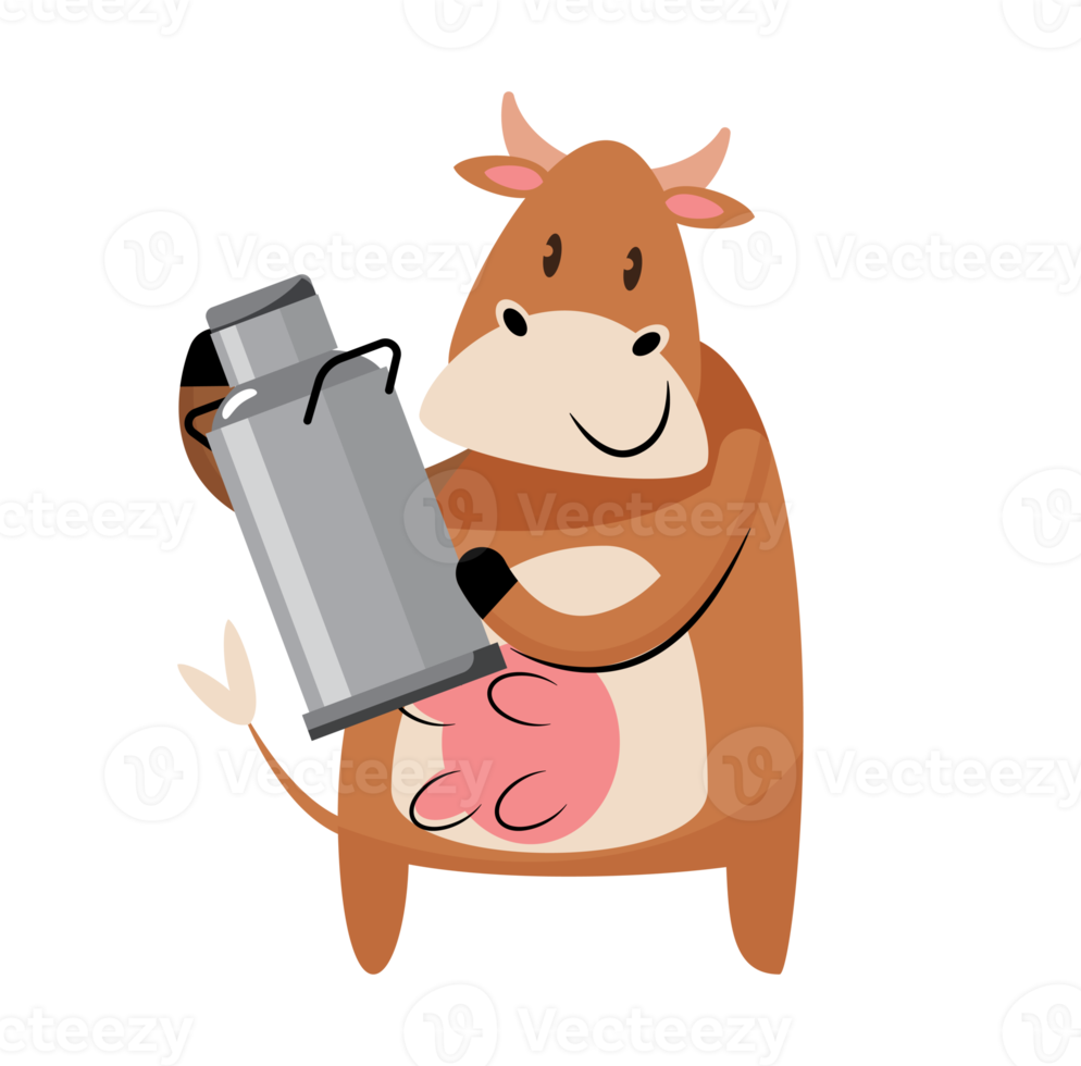 cow with milk can 17221536 PNG