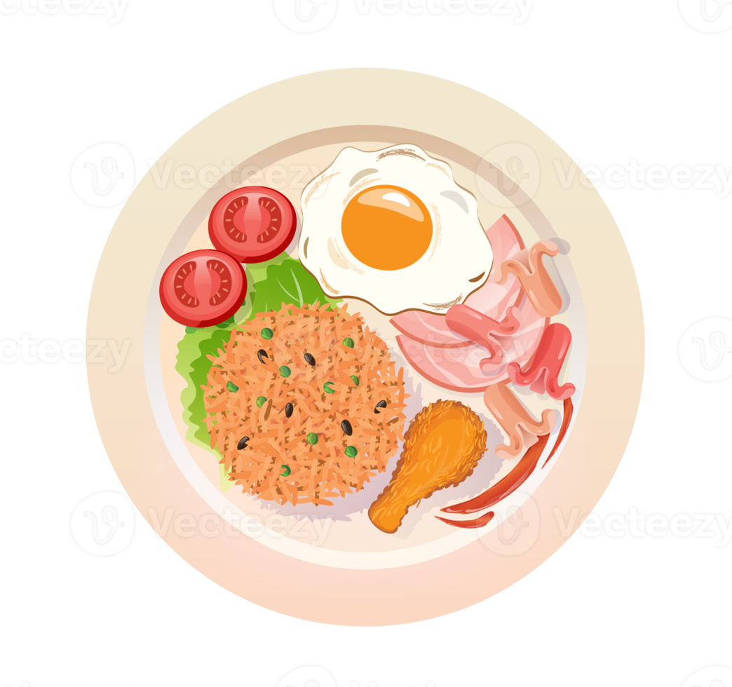 breakfast with rice on plate png