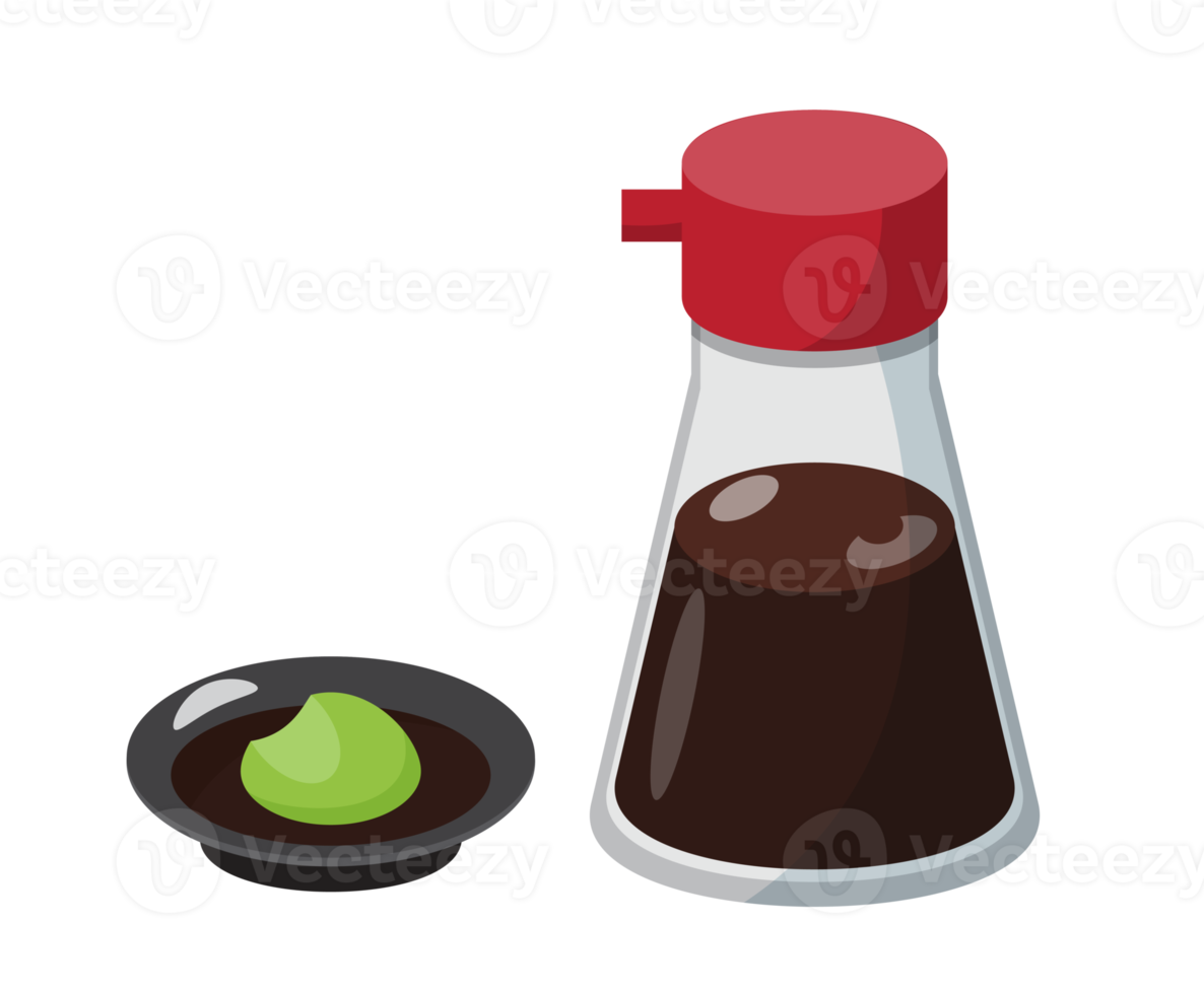 shoyu saus en wasabi Japans voedsel png