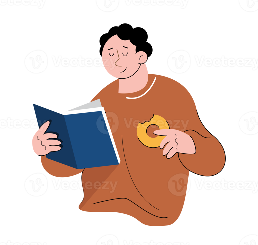character people read book png