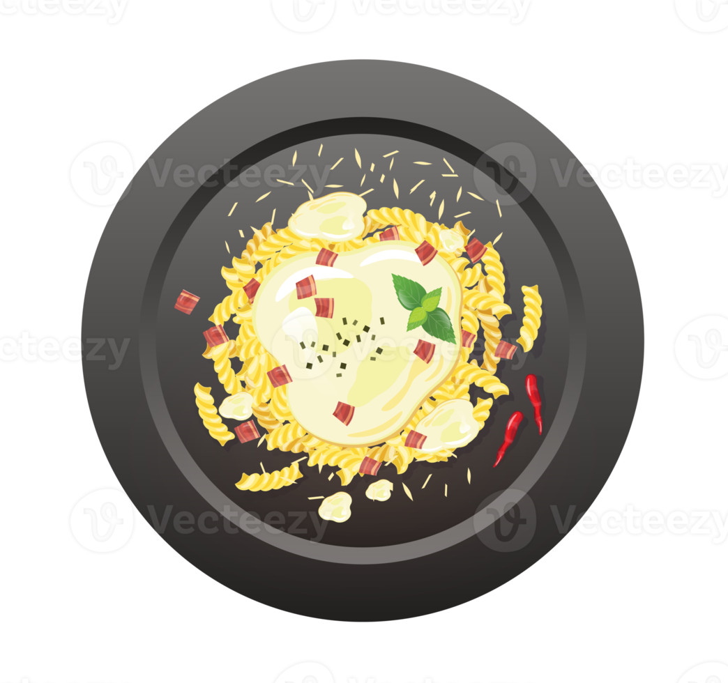 pasta carbonara on plate png