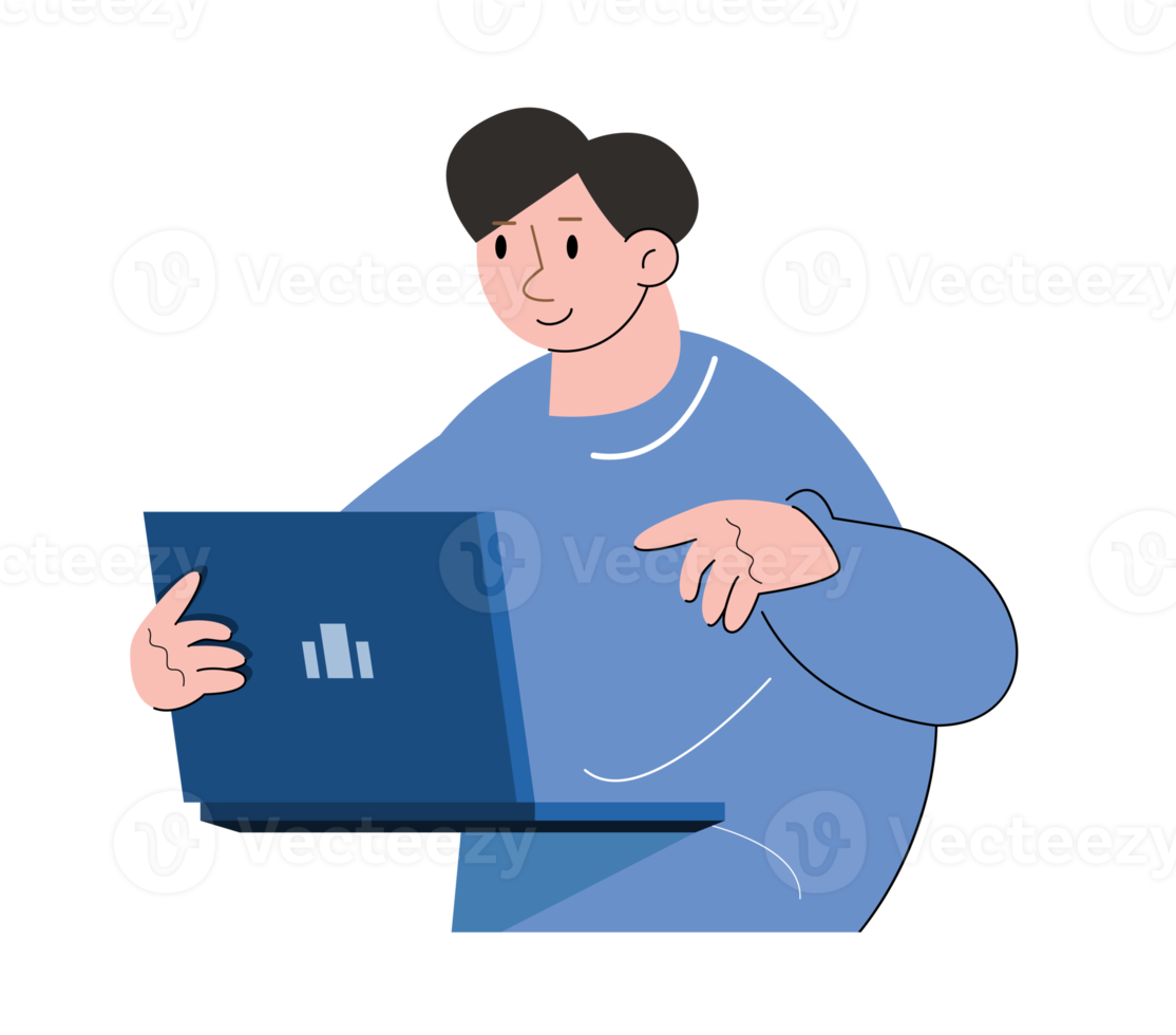 character people using laptop png